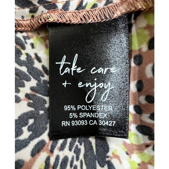 NIC+ZOE COMPANY TOP WOMENS SIZE LARGE DOTTY PALMS TANK BROWN NEW - Picture 10 of 13